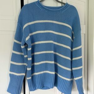 La Ligne Sky Blue and Cream Striped Sweater